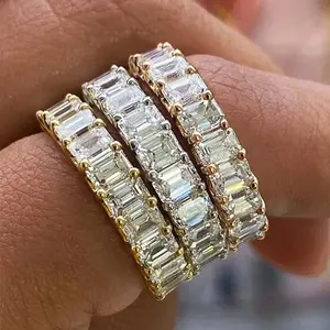 Full zircon cube men and women proposal engagement ring birthday gift springtok