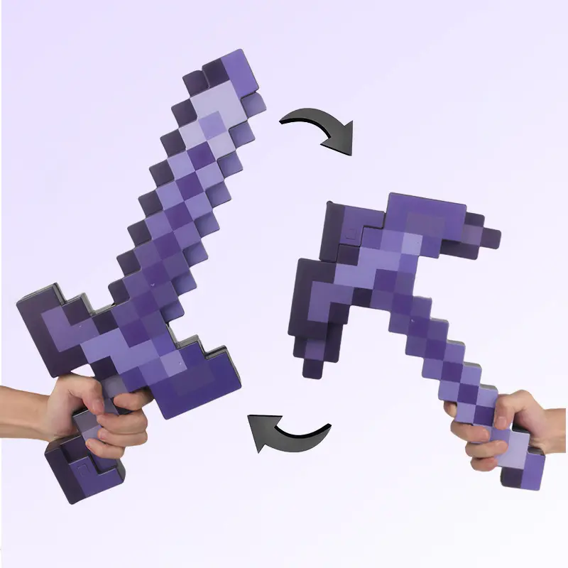 Children's 2-in-1 Retractable Lightsaber-Sword Pickaxe Toy, Transforming Design, Game-Inspired Effects, Transforming Toys for Imaginative Play Ages 12+, Encourages Creativity