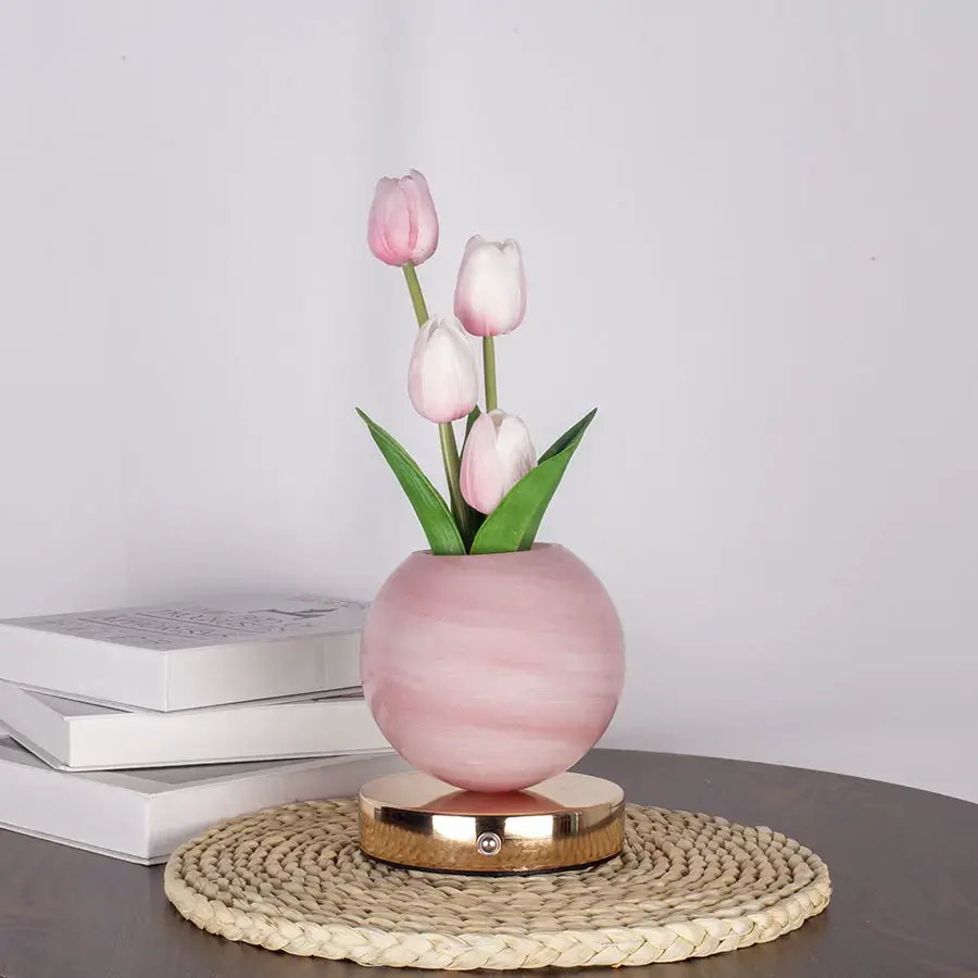 2026 Tulip Table Lamp,Rechargeable Cordless Touch Control 3-Color Dimmable LED Night Light,Artificial Flower Desk Lamp with Remote for Home Decor,Romantic Gifts for Women Girls Mom