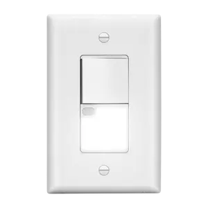 LIDER Decorator Guide Light Paddle Switch with Daylight Sensor, 3-Way or Single-Pole Light Switch, LED Guide Light, Wall Plate Included