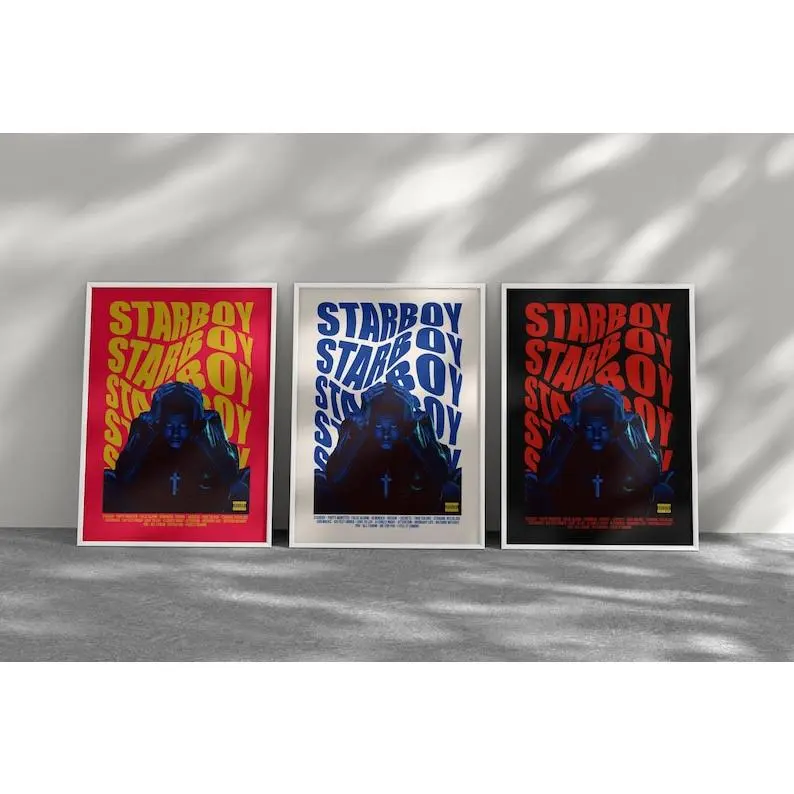 set of 3 album music Starboy Poster Set | Modern Album Art Prints Digital