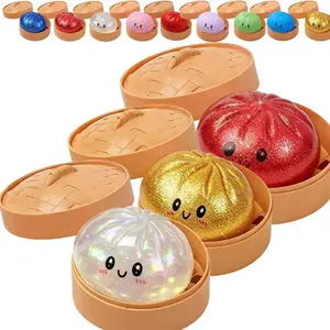 Glitter Big Dumpling Squishy Stress Relief Toy Soft TPR Anime Design Silicone Random Style Valentine Easter Gift for Kids Perfect for Collectors