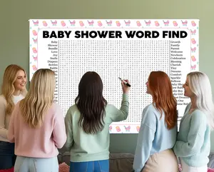 Baby Shower Word Search Game, Crossword Puzzle, Word Find Poster, Gathering Activity, Multiple Sizes