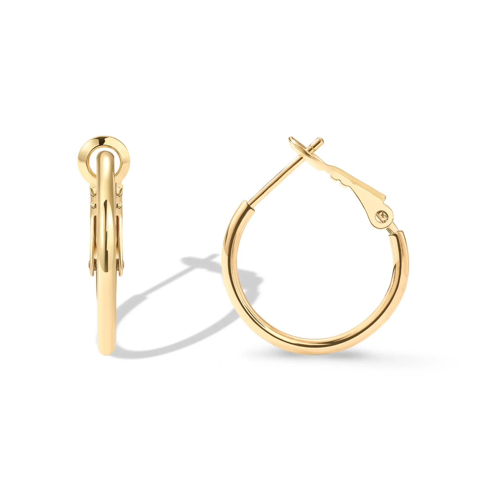 PAVOI 14K Gold Plated Sterling Silver Post Hoops - Large Hoops Earring - Lightweight Gold Hoop Earrings for Women