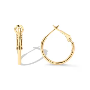 PAVOI 14K Gold Plated Sterling Silver Post Hoops - Large Hoops Earring - Lightweight Gold Hoop Earrings for Women