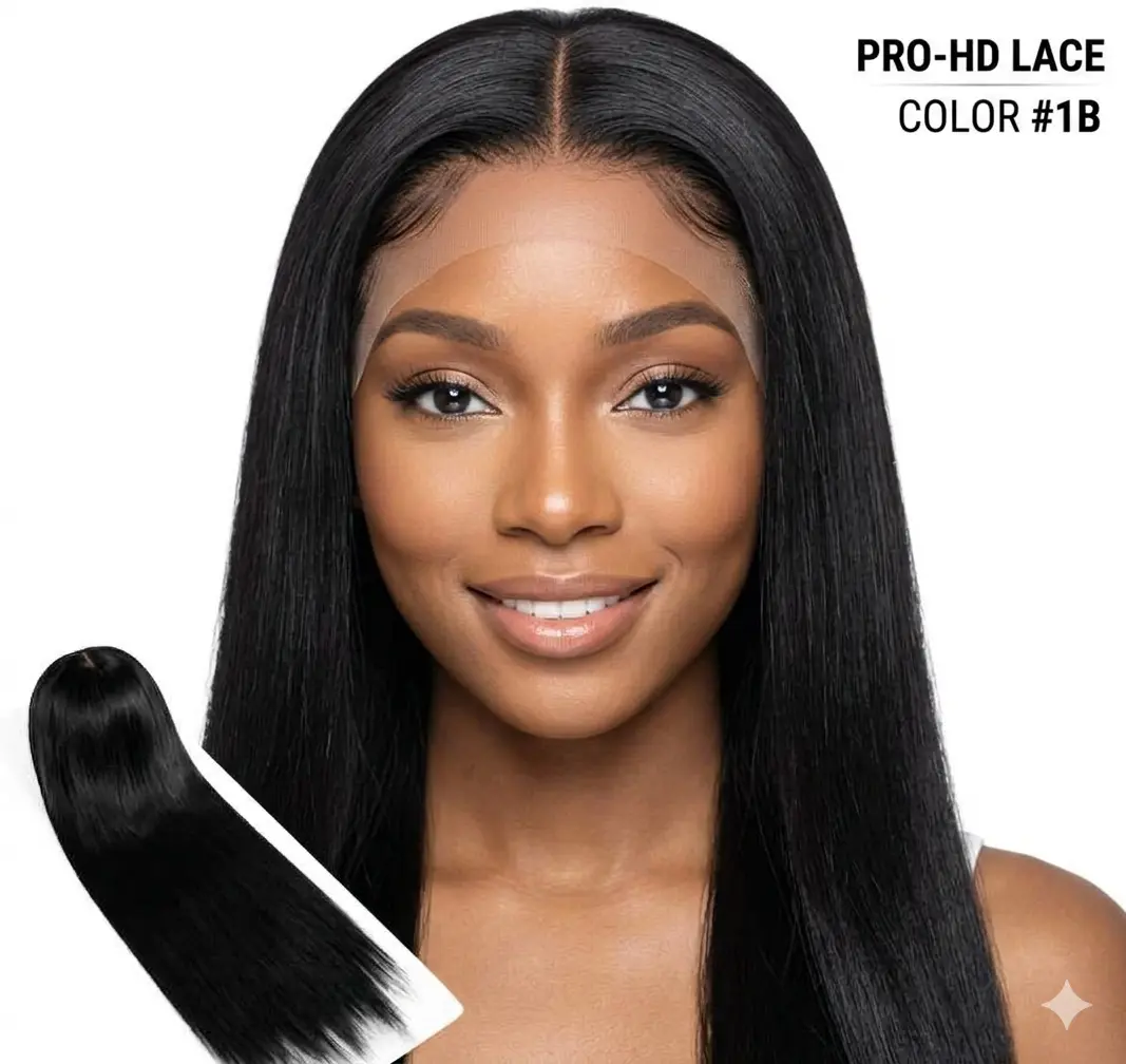 Premium 30-Inch Pure Black Heat-Resistant Synthetic Lace Front Wig, 180 Density Straight Glueless Closure Wig, Headband Design, Easy-to-Manage for Daily Use, Lace Front Wigs