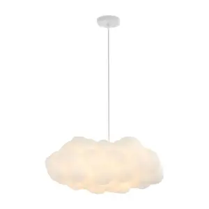 JONATHAN Y Zephyr Modern Contemporary Silk LED Cloud Pendant; for Living Room, Bedroom, Kitchen, Office