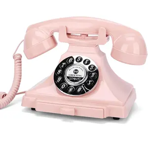 Audio Guest Book Wedding Phone,Audio GuestBook,Phone GuestBook,Bridal Shower Party Gifts, Vintage Guest Book Telephone Record Customized Voice Message for Your Wedding Party (Pink) 01001