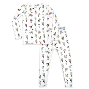 Bellabu Bear Bamboo Ice Cream Kids Pajamas for Boys and Girls