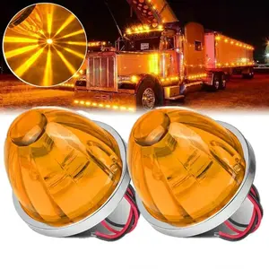 2PCS RGB Watermelon LED Side Marker Lights for Trucks - Universal Clearance Lamp & Turn Signal for Trailers, Pickup, RV - Dynamic Identification Lighting, Waterproof, 12V-24V