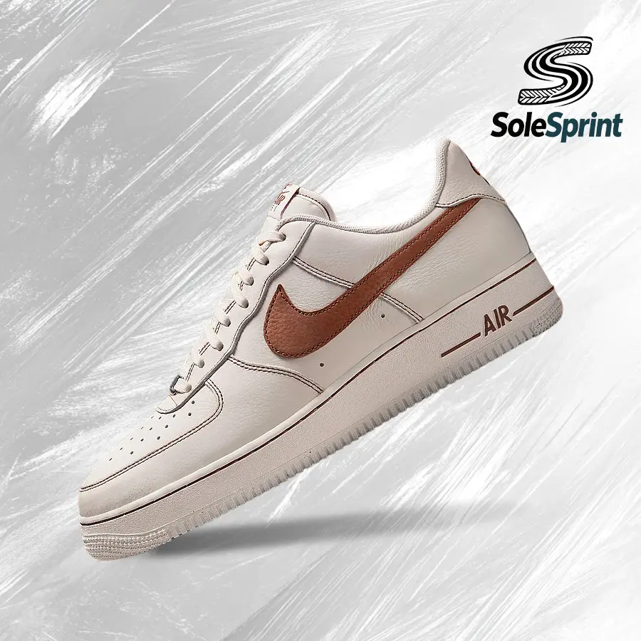 NIKE Air Force 1 '07 LV8 Men's Retro Sneaker, Ivory Saddle Low Cut Sports Shoes with Shock-Absorbing Comfort for Casual Running, Men's Shoes, Sporty Chic