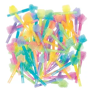 4 1/2" Bulk 72 Pc. Pastel Halloween Character Plastic Whistles