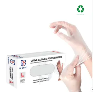 GP Craft Clear Vinyl Disposable Gloves - Latex-Free Powder-Free Cleaning Food Gloves Hand Household Texture Box Comfortable