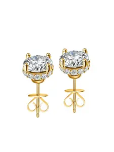 A pair of 1-carat*2 moissanite stud earrings, Elegant stud earrings, for men and women, classic design, perfect for birthdays, anniversaries, Valentine's Day in S925 silver, suitable for dates and parties, Unisex earrings, Exceptional brilliance