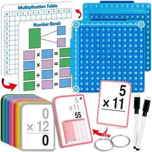 Multiplication Flash Cards + Math Board, Math Manipulatives Math Flash Cards, Math Games Time Table Chart Flashcards