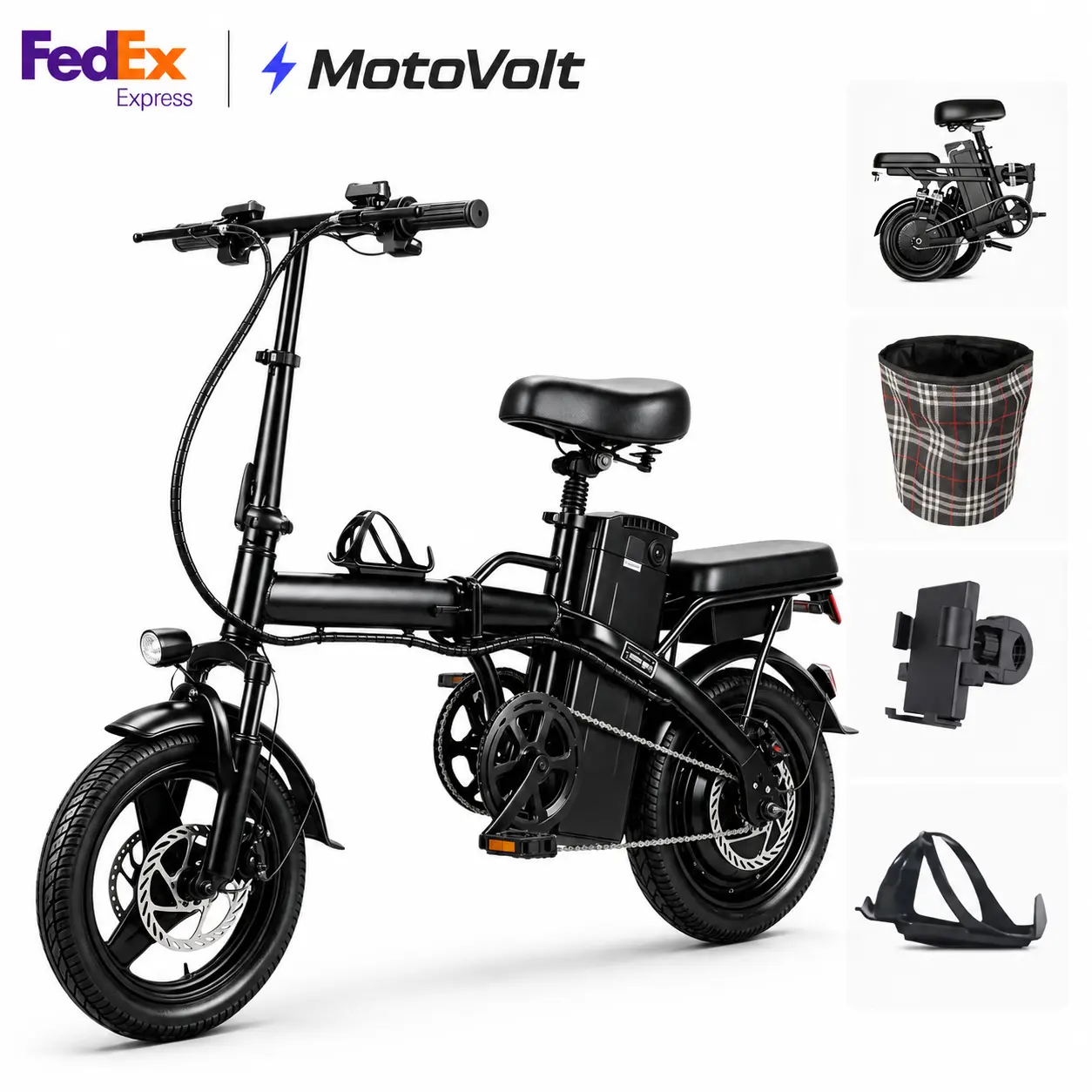 Folding All-Terrain Electric Bike for Adults, 1000W Motor, 48V 15Ah Battery, 20+MPH, 14-Level Suspension, Disc Brakes, UL2849 Certified Foldable E-Bike to shop Adult Electric Bike Electric Bicycle with Suspension Tire f12 elecric youth Powerful