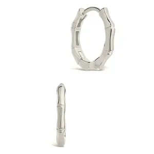 Sterling Silver Infinity Bamboo Hoop Earrings