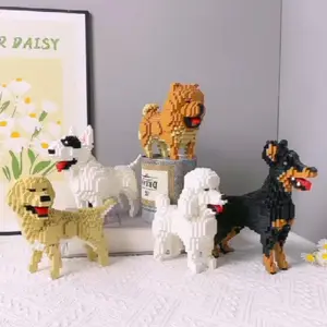 Dog Building Blocks Model, Perfect Creative Desktop Art, Ideal for Adults & Teens, Unique Holiday Gift, Home Decor, Family Interaction