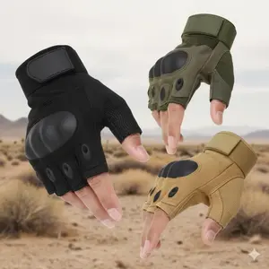 Ultimate Tactical Fingerless Gloves: Breathable, Quick-Dry, Non-Slip Grip. Perfect for Outdoor Sports, Shooting, Hiking, Camping, Cycling, Hunting, Rock Climbing, Fishing & Motorcycling. Durable, Unisex, All-Season Protective Gear.