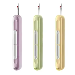 2 in 1 Automatic Needle Threader with Seam Ripper, Time-Saving Sewing Gadget, Portable for Sewing Machine, Craft And Quilting Supplies (3-Pack, Mixed Colors)