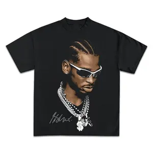 Men's Shai Gilgeous-Alexander Fitted Round Neck Short-Sleeve Knit Jumbo Graphic Bootleg T-Shirt - Casual Cotton Print Streetwear Top