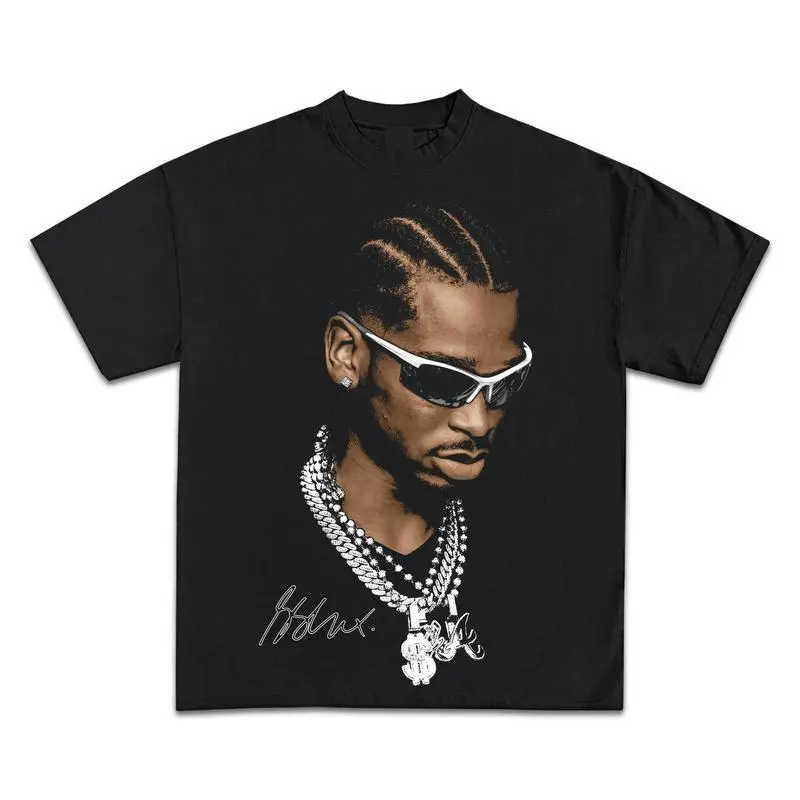 Men's Fitted Streetwear Graphic T-Shirt with Jumbo Basketball Player Print, Short-Sleeve Round Neck Stretch Cotton Tee, Tshirt, Graphic Shirts, Good Graphic Tees