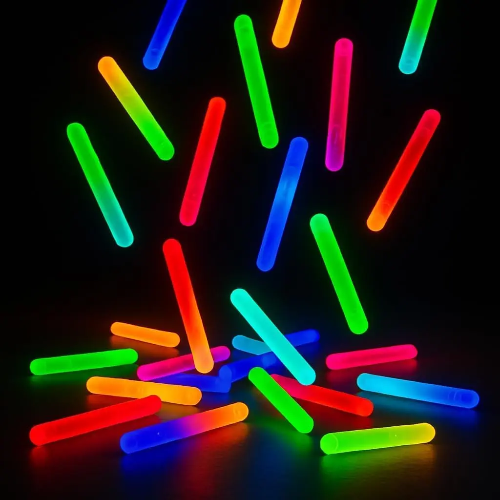 100 count Mini Glow Sticks Assorted Colors, Bulk Mini Glow in The Dark Sticks for Easter Eggs Filler, Easter Basket Stuffers, Easter Night Egg , Fishing Floats, Halloween Glow Party