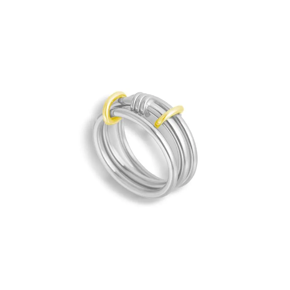 EVRY JEWELS Gold or Silver Plated Stainless Steel Women's Hypoallergenic Eternal 3-Piece Stacked Ring