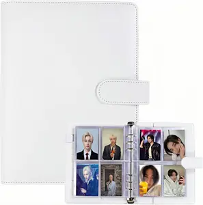 A5 Kpop Photocard Binder with 30 Pack 4-PocketCard Pages,ó Ring A5 Binder CardCollector Albumwith 240 Card Slots,PU LeatherBinder Cover withMagnetic Buckle Closure forOrganizing Trading Card