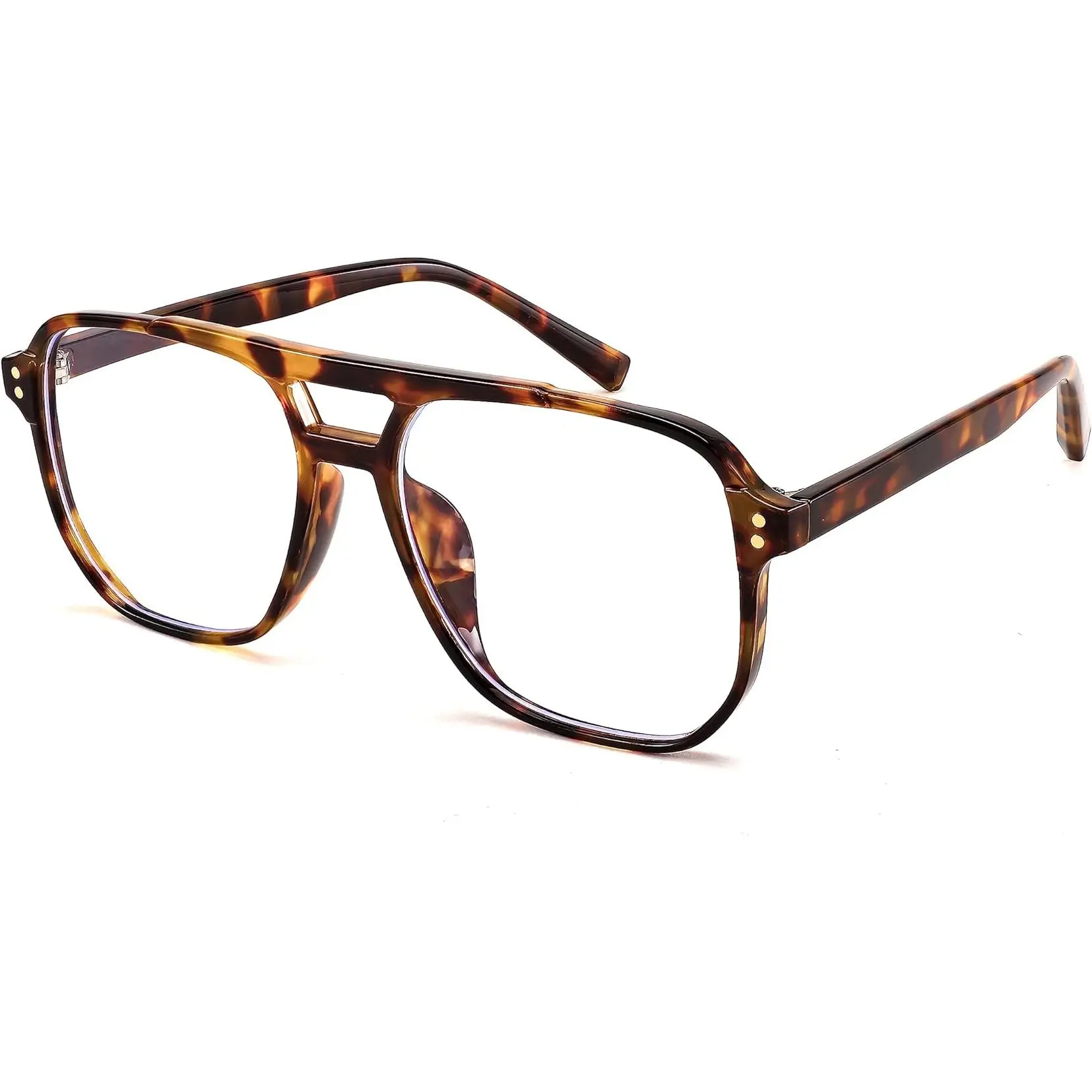 FEISEDY Blue Light Blocking Glasses Fake Nerd Clear Square Computer Lightweight Pilot Glasses Frame Oversized B2866