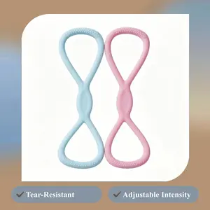 Figure 8 Silicone Resistance Band Portable Home Gym Yoga Stretch Fitness Loop Shoulder Back Training Exercise Accessory Tear-Resistant Adjustable Intensity