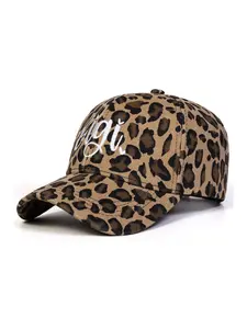 Unisex Gigi Leopard Print Baseball Hat, Adjustable Snapback Sun Protection Cap, Ideal for Travel, Beach, and Vacation, All-Season Fitted Style, Digital Printed Hat