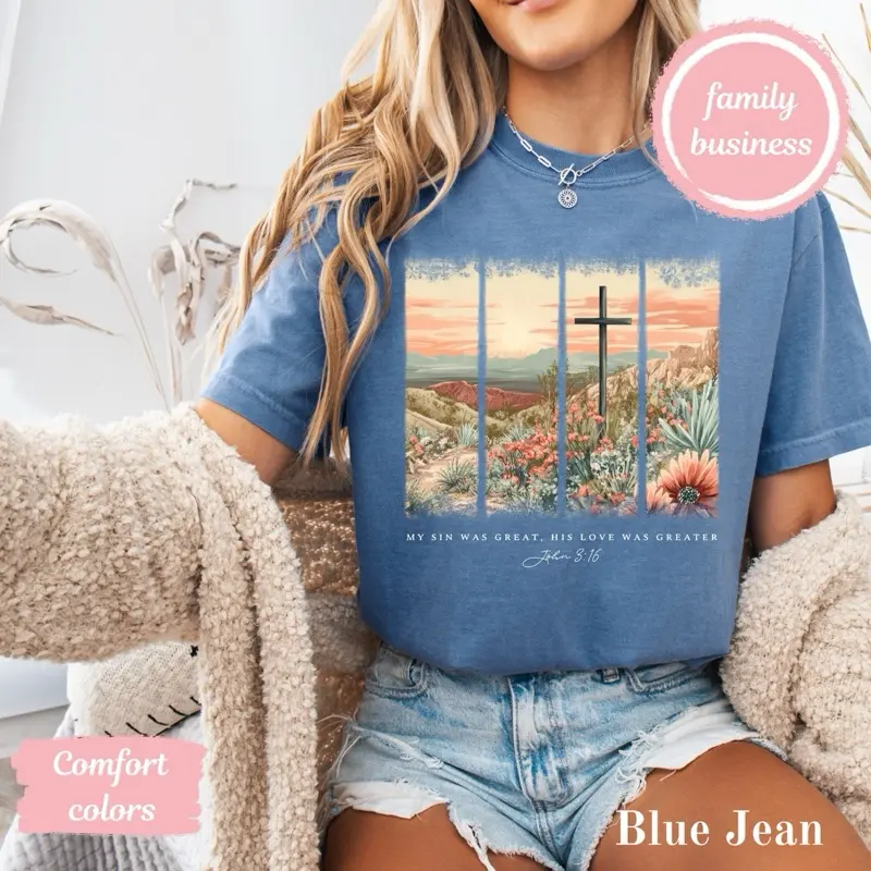 Comfort Colors He Is Not Here, He is Risen T-Shirt, Easter Christian Tee, Religious Shirt, Jesus Lover Gift, Inspirational Shirt, Christian cross shirt cute easter faith clothing Women's Floral
