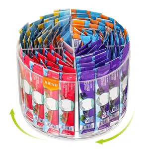 360° Rotating Drink Packet Organizer - Clear Acrylic Lazy Susan for Water Flavor Mixes, Tea Bags & Liquid I.V. - Ultimate Hydration Station for Kitchen Countertop, Pantry & Office Breakroom#SummerVibes