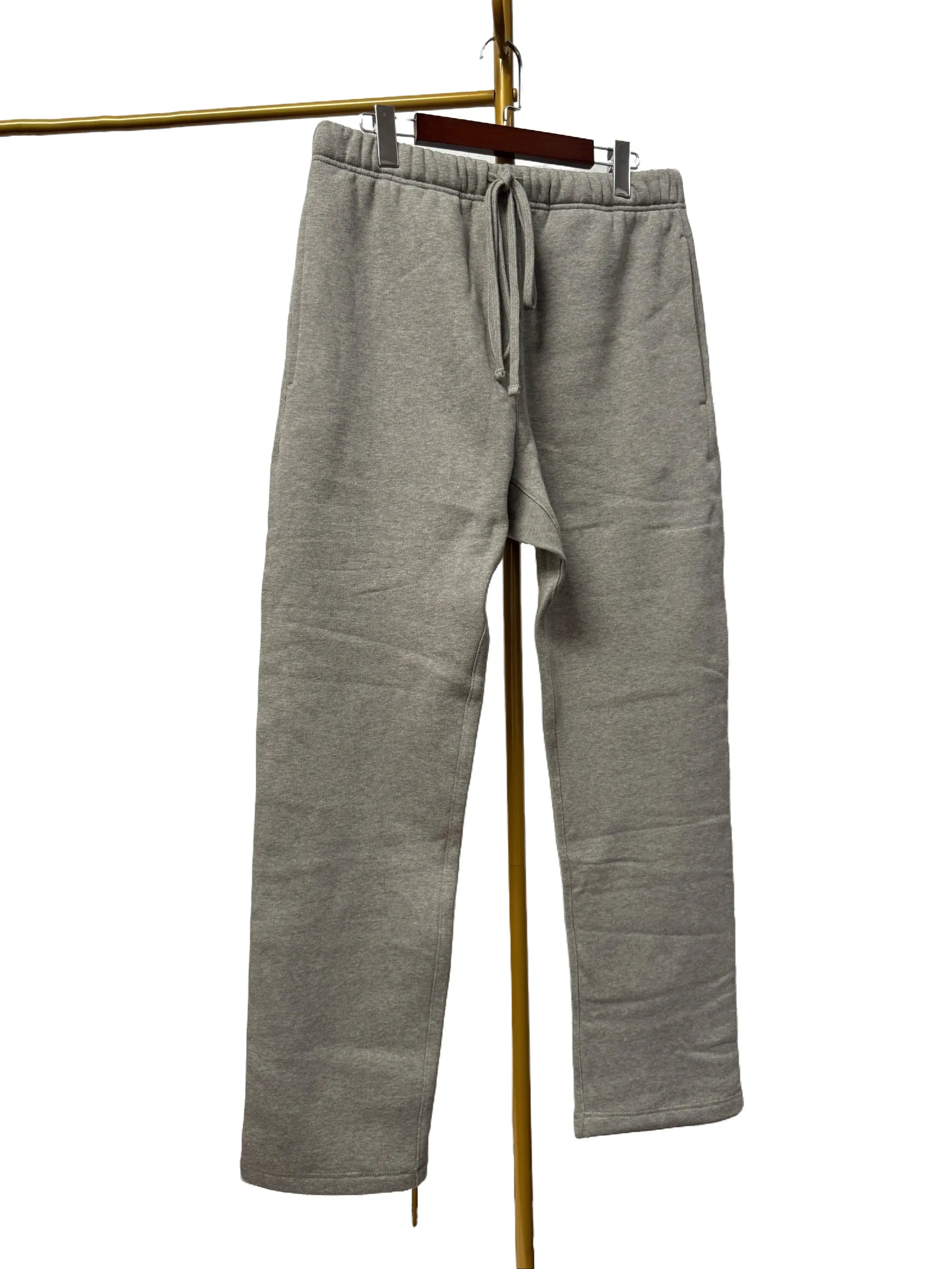 Men's Heather Dark Oatmeal Oversized Heavyweight Ultra-Soft Fleece Uncuffed Relaxed-Fit Sweatpants - Casual Athleisure Bottoms for Everyday Wear, Sports Use, Mens Clothing, Essential Sweatpants