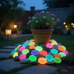 Set of 32 Extra-Large, Dreamy, GlowingPebbles for Garden Paths, Aquariums, andStarry Night Lighting-Perfect for Home andOutdoor Decor outdoorfun