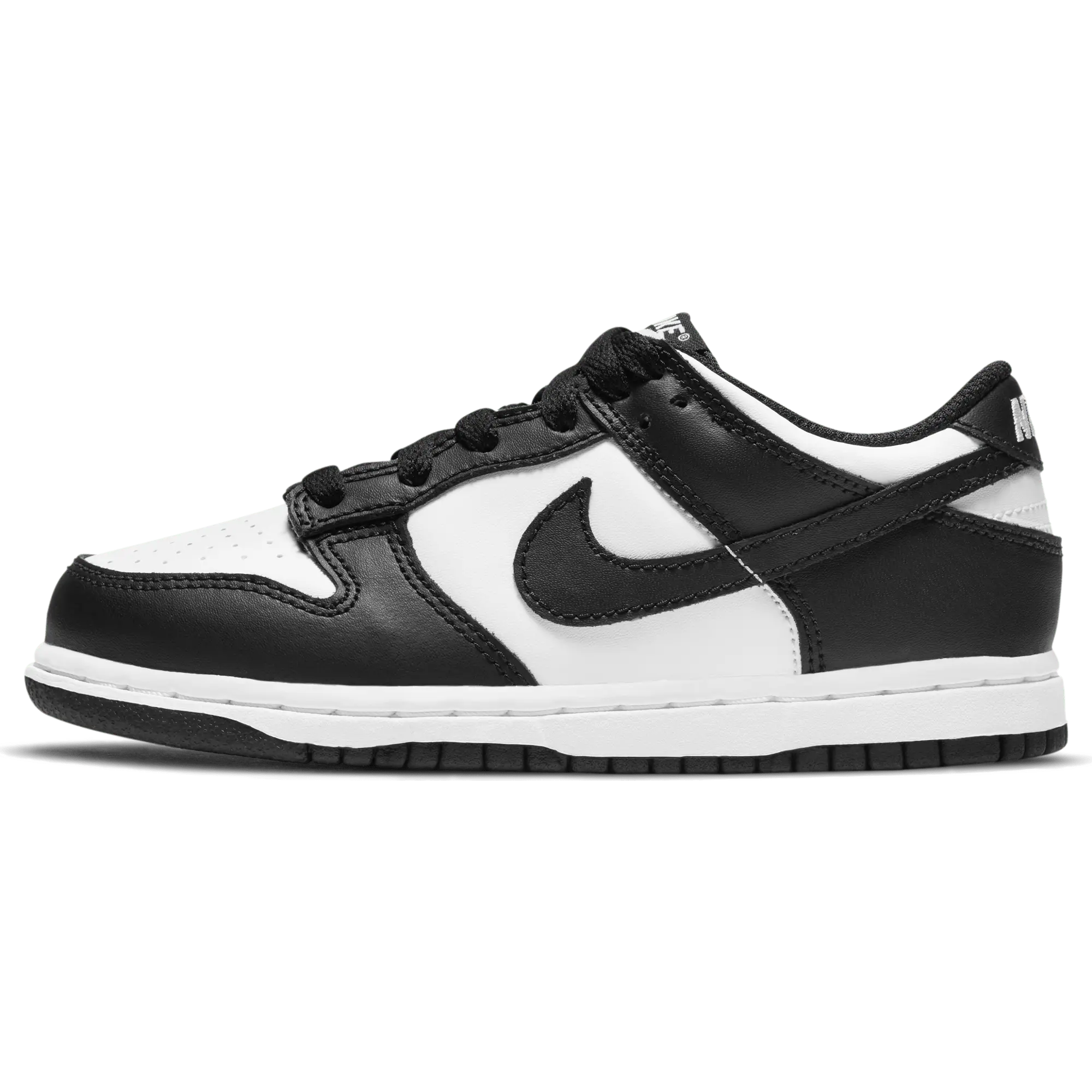 Nike Youth Dunk Low Retro "White Black Panda" Sneakers, Durable Synthetic Leather Athletic Hoopshoes with Rubber Sole, Sports Shoes, Trainer Shoes, Low Top, Classic, Casual, Perforated Toe, Retro Look