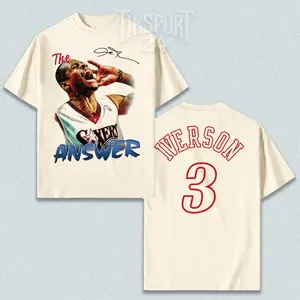 [Youth & Adult] Allen Iverson 'The Answer' 3 V2 For Iverson Fans High-Quality 100% Cotton T-Shirt (Made In US), Sixers Nation Hooper Shirt, Game Day Outfits, Gift For Basketball Fans, Basketball Graphic Tee