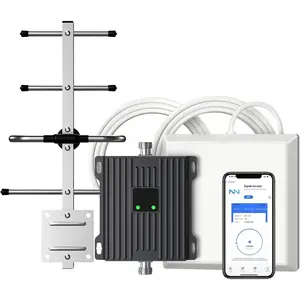 Cell Phone Signal Booster for  and AT&T | Up to 4,500 Sq Ft | Boost 4G LTE 5G Signal  Band 12/13/17 | 65dB  Band Cellular Repeater with High  Antennas | FCC Approved (Black)
