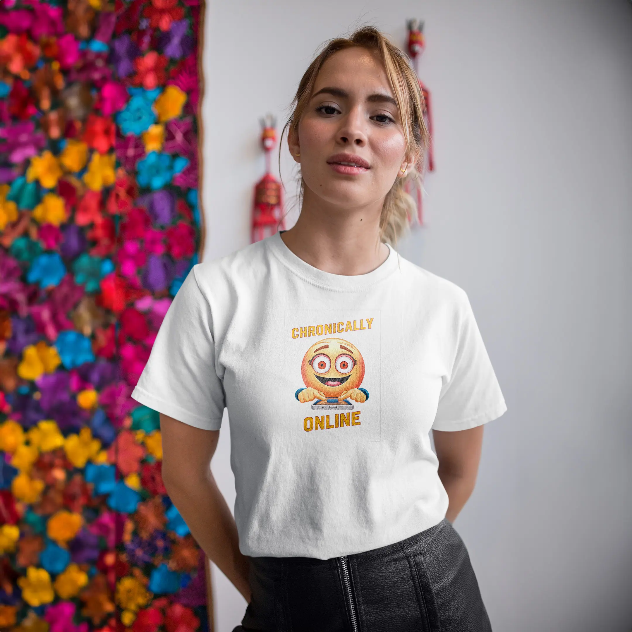 Chronically Online Sarcastic Tee, Fun, sarcastic shirt for the digital generation that practically lives on the internet
