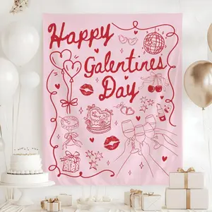 [Best Gift] Custom Galentines Day Welcome Sign, Tapestry, Banner, Galentines Day Decorations, Valentines Girls Night Sign, Galentine's Decor
