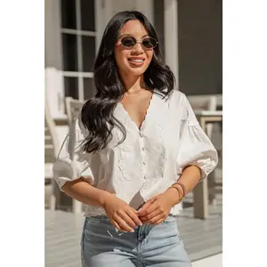 Women's Refined Romance Eyelet Blouse