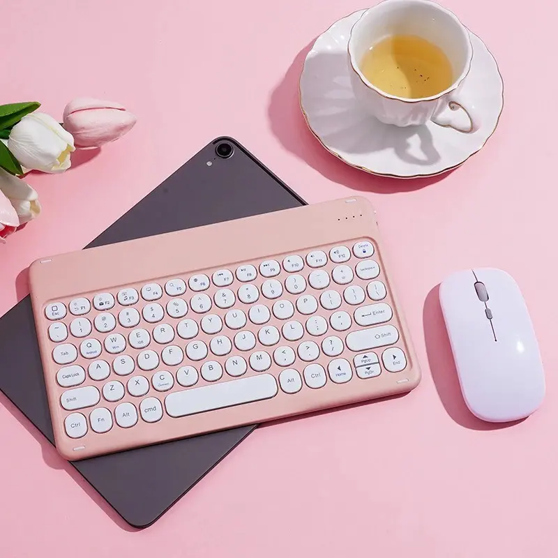 Rechargeable Bluetooth Multifunctional Keyboard and Mouse Set for Tablet Phone Laptop 10 Inch Thin Wireless Keyboard for iPad Mipad Huawei Keyboard Mouse Combo