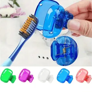 Dustproof Travel Toothbrush Head Cover Set - 5-Pack, Portable PVC Covers with Storage Box, Fashion Accessory for Travel Organization