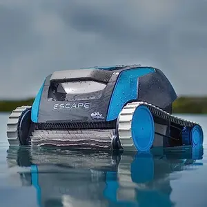 Escape Robotic Pool Cleaner 2026 Model with Top-Loading Filter Dual Motors HyperBrush HyperGrip Tracks Smart Navigation for Abo