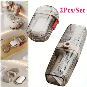Travel Soap Case,Portable Soap Holder,Travel Soap Container with Lid,Portable Bar Soap Case,Travel Soap Dishes for Bar Soap,Soap Saver Holder for Shower Bath Bathroom Traveling,Camping,Gym (Set) Box Water Proof summervibes