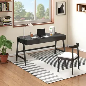 59 Inch Computer Desk with 3 Drawers – Modern Home Office Writing Desk with Cable Management