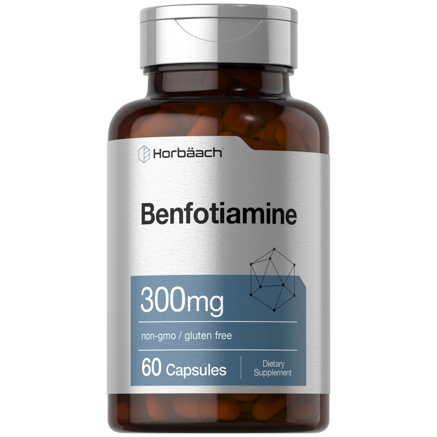 Horbäach Benfotiamine 300mg | 60 Capsules | Non-GMO, Gluten Free Supplement