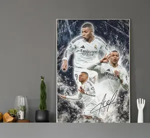 Kylian Mbappe Signature Poster - Football Poster - Soccer Poster Art - Real Madrid Poster - Legendary Player - Football Art - Soccer Gift