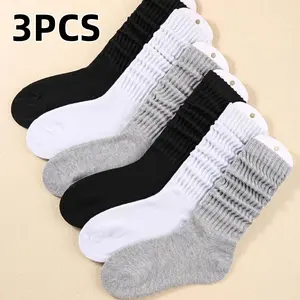 3 Pairs Socks for Women Men Slouch Socks Slouchy Soft Knit Stacked socks